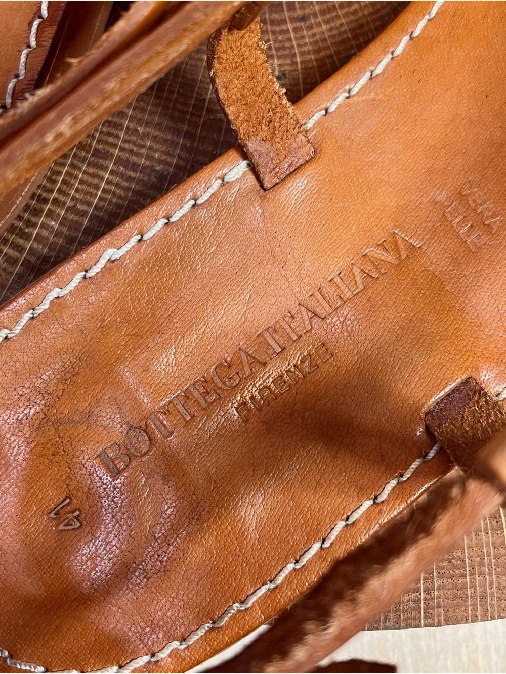 Bottega Italiana Leather Sandals Size 41 - Picture 11 of 13